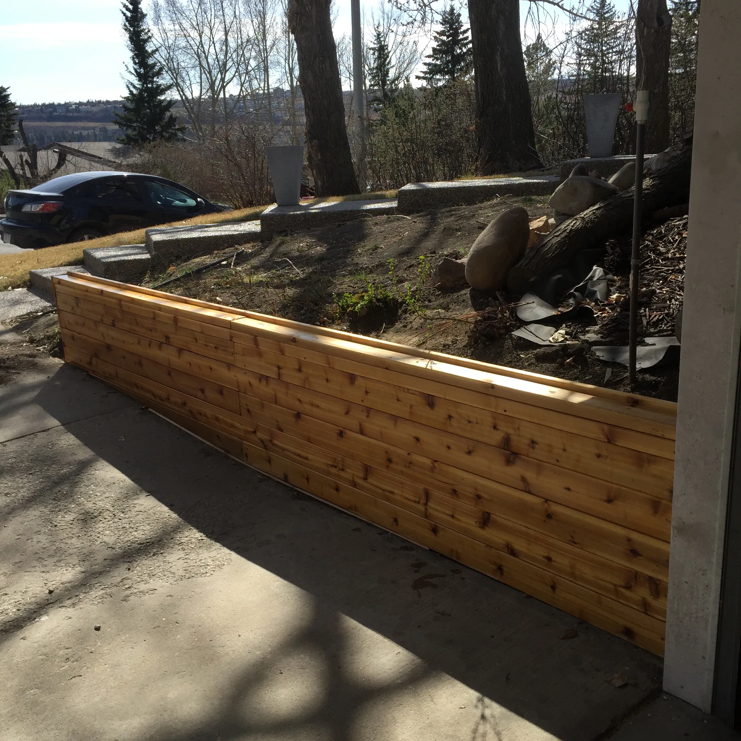 Retaining wall installation by 3 Peaks Landscapes